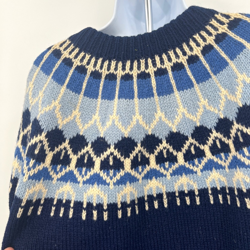 Hand Knit Norway Bohus Cardigan Fair Isle Heavy Wool Metal Buttons Skiing Warm - Picture 7 of 9